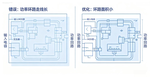PCB功率回路布局优劣对比